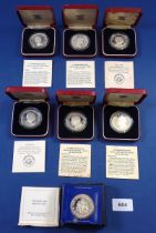 Seven silver proof coins including two Botswana 5 Pulas 1976, two Malawi 10 Kwachas 1975, two Tuvalu