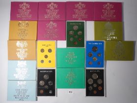 Thirteen Commonwealth coin sets by Royal Mint including Tuvalu 1976 x 2, The Gambia 1971 x 2,