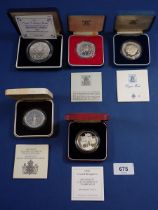 Five Royal Mint silver crowns to include Royal interest 1977, 1980, 1981, 1986 and 1996, all