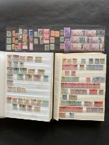 QV-QEII mint stamps of Malaya states on 14 stockcards along with 2 stockbooks full of used of the