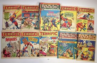 A box of comics to include Terrific and Fantastic issues 1967, Terrific Nos 26-33, Fantastic Nos