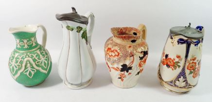 Four various Victorian jugs including Brownfield