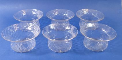 A set of six Victorian glass finger bowls