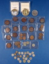 A small collection of British coins to include silver content three pence coins x 19 and six pence x