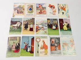 A group of comic postcards (40)