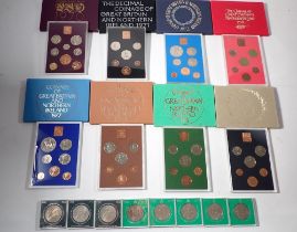 Eight coinage of Great Britain and Northern Ireland sets including 1970 - 1977 plus eight cased