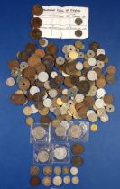 A group of mostly 19th and 20th century British and European coins including French silver conent