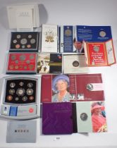 A collection of commemorative coin sets including Royal Mint issues 1993 proof coin set, 1998 Prince