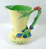 A Burleigh Ware Art Deco kingfisher jug, 18.5cm