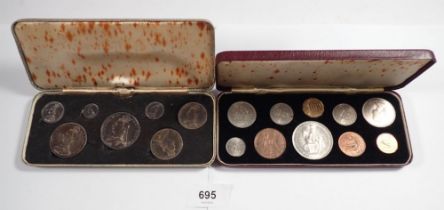 A Victoria Jubilee specimen set 1887 containing seven silver coins in presentation case, total