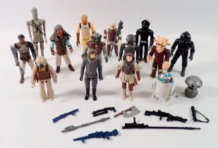 A box of thirteen vintage Kenner/Palitoy Star Wars figures including Lando Calrission Skiff Guard