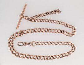 A 9 carat rose gold fob chain, 28g