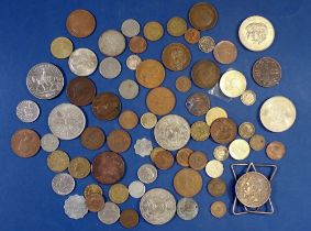 A miscellaneous lot of British and world coins to include British pre-decimal and commemorative