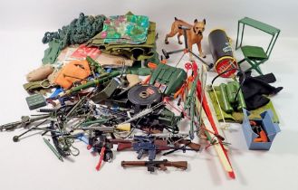 A group of vintage Palitoy Action Man toys / accessories including a Turbo-Copter MK1XA, dog,
