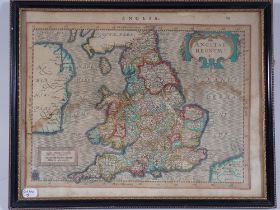 A 17th century handcoloured map of England (Anglia Region) by Mercator and Hondius