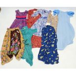 Seven vintage dresses including a Jonathan Logan floral dress, two Cresta Couture examples (two