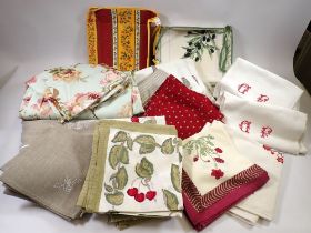 A box of decorative table linen