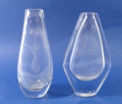 A Kosta glass vase, 21cm and another Scandinavian glass vase