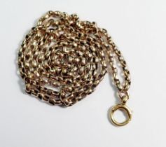 A 9 carat gold fob chain, 19.2g, 75cm long