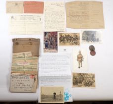 A series of letters and ephemera relating to a Quartermaster Sergeant A F Merrick around the end