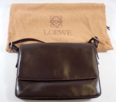 A Loewe Spanish dark brown leather vintage handbag