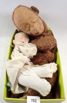 A monkey nightdress case and a three faced doll