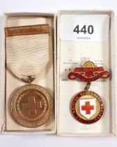 Two Red Cross medals 1914-1918 - given to Mrs Seabourne, a nurse who helped to run the Red Cross