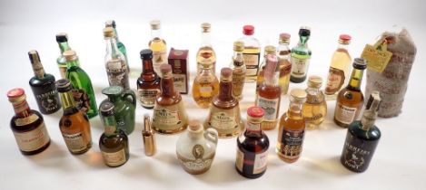 A box of miniatures including ports & whiskies