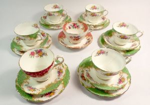 A Paragon set of five cups and six saucers, six tea plates etc.