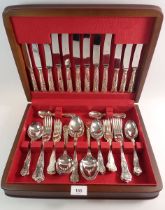 A Kings Pattern silver plated cutlery set - boxed, six place settings