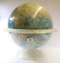 A vintage National Geographic Society world globe, 1962