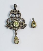 An antique paste set pendant, 5cm drop