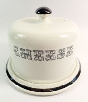 A Victorian white pottery 'Cheese' stand and cover 24cm diameter