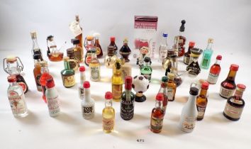 A box of miniatures including gin, Baileys etc.