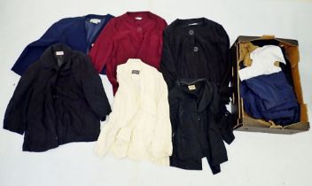 A box of 1980's and vintage jackets, blouses etc. including Gaston Jaunet, Wardrobe etc.