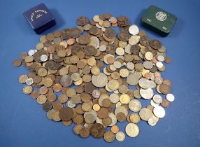 A group of pre decimal British and World coins including Victoria - Elizabeth II, Jersey one twelfth