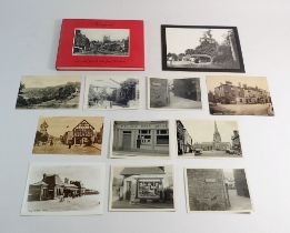 Ten various photographs or postcards of Hereford including one of Parkend Station and a book on