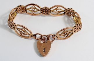 A 9 carat gold fancy gate link bracelet, 19g