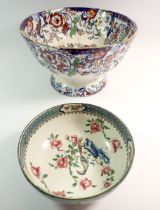 An Ironstone large fruit bowl 'Amherst' 30cm diameter and a Corona fruit bowl
