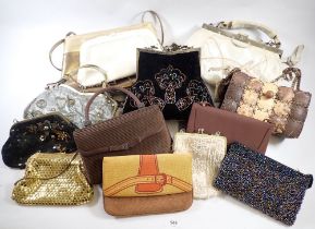 A collection of vintage handbags