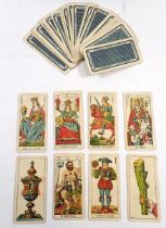 A part set of antique chromolithograph Italian playing cards by Pietro Masenghini di S.