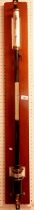 A Stanley marine stick barometer on mahogany board, 110cm tall