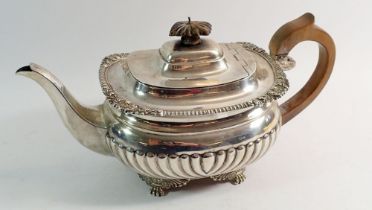 A silver teapot, London 1902 by Edward Barnard & Sons Ltd, 760g