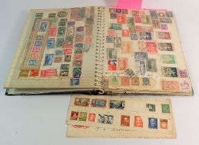 GB & World Stamps in photo album - 19th century issues and remnant pages, some on covers/fronts plus