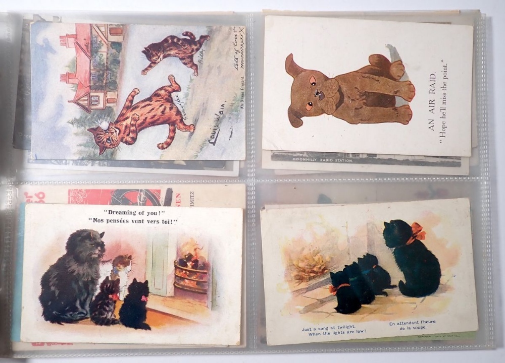 A group of thirty six postcards including cats, one Louis Wain, circus and King Edward VII in his - Image 3 of 9