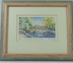 A limited edition print 'Bourton on the Water' by Penny Gaj 337/750, 10 x 15cm