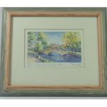 A limited edition print 'Bourton on the Water' by Penny Gaj 337/750, 10 x 15cm