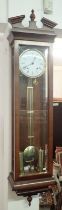 A Franz Hermle modern Vienna style regulator wall clock with weights, 115cm long