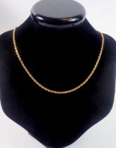 A 9 carat gold fancy link necklace, 8.3g, 44cm long