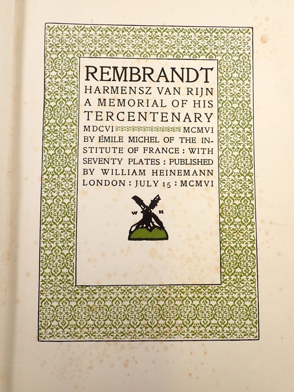 Rembrandt A Memorial of his Tercentenary 1606-1906 by Emile Michel with seventy plates plus Bryans - Image 2 of 3